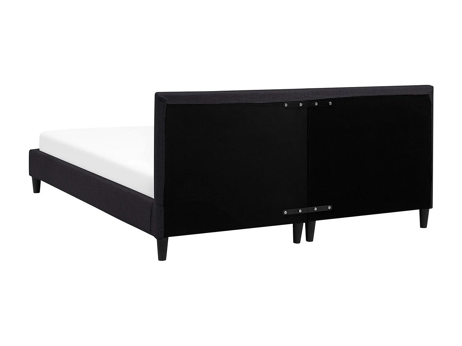 Lit avec sommier Tissu FITOU 160 x 200 cm Noir