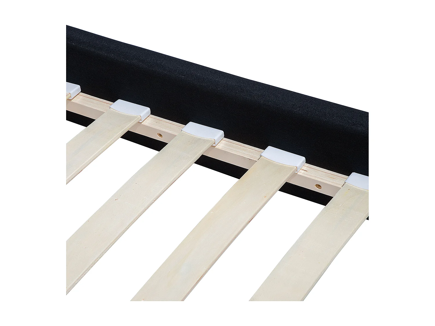 Lit avec sommier Tissu FITOU 160 x 200 cm Noir