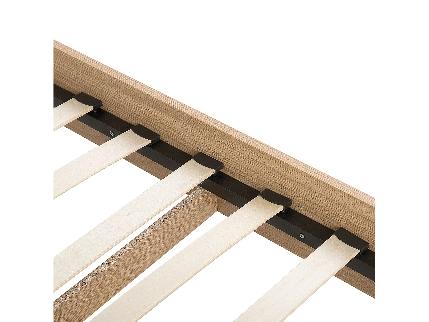 Lit avec sommier SERRIS 140 x 200 cm Marron clair