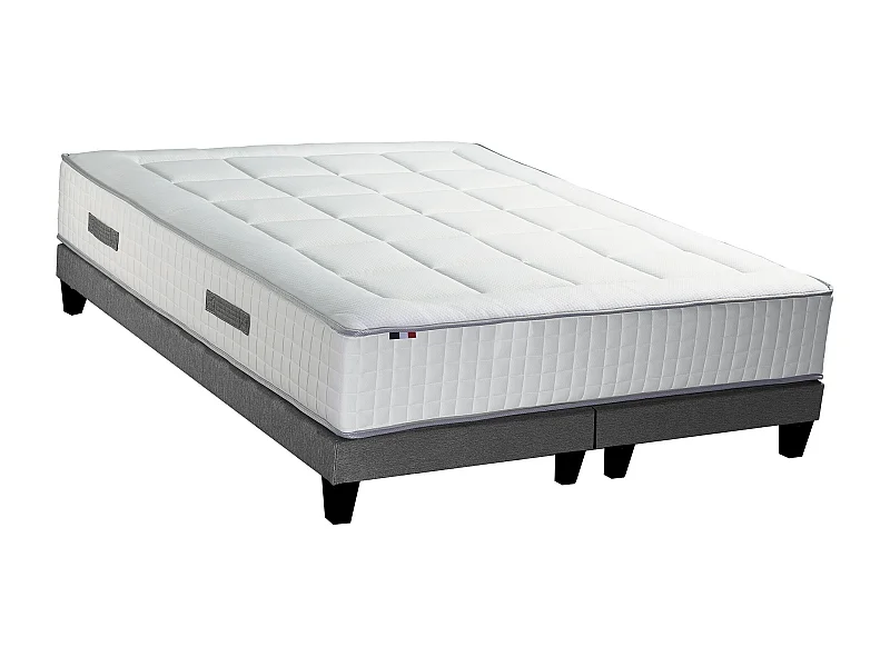 Ensemble matelas Ressorts 7 zones H28cm + sommier PALACIO FABRICATION FRANCAISE Dimensions - 2x90 x 200 cm