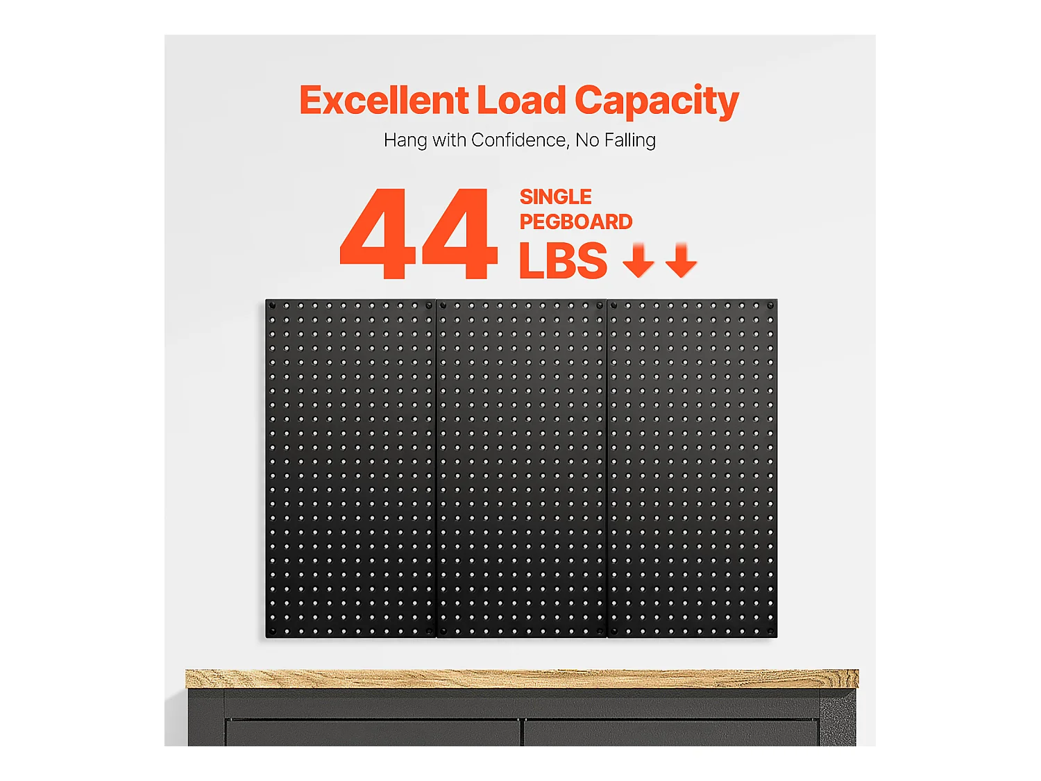 Panneaux Perforés en Métal SucceBuy, 3 Panneaux, 609,6x304,8 mm, pour Outils de Garage