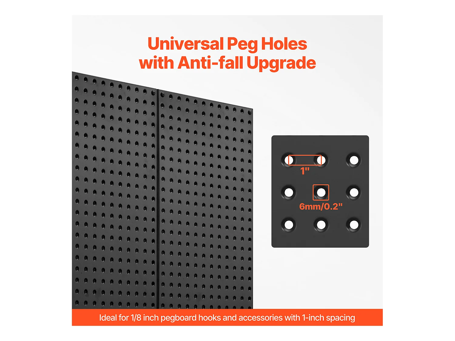 Panneaux Perforés en Métal SucceBuy, 3 Panneaux, 609,6x304,8 mm, pour Outils de Garage