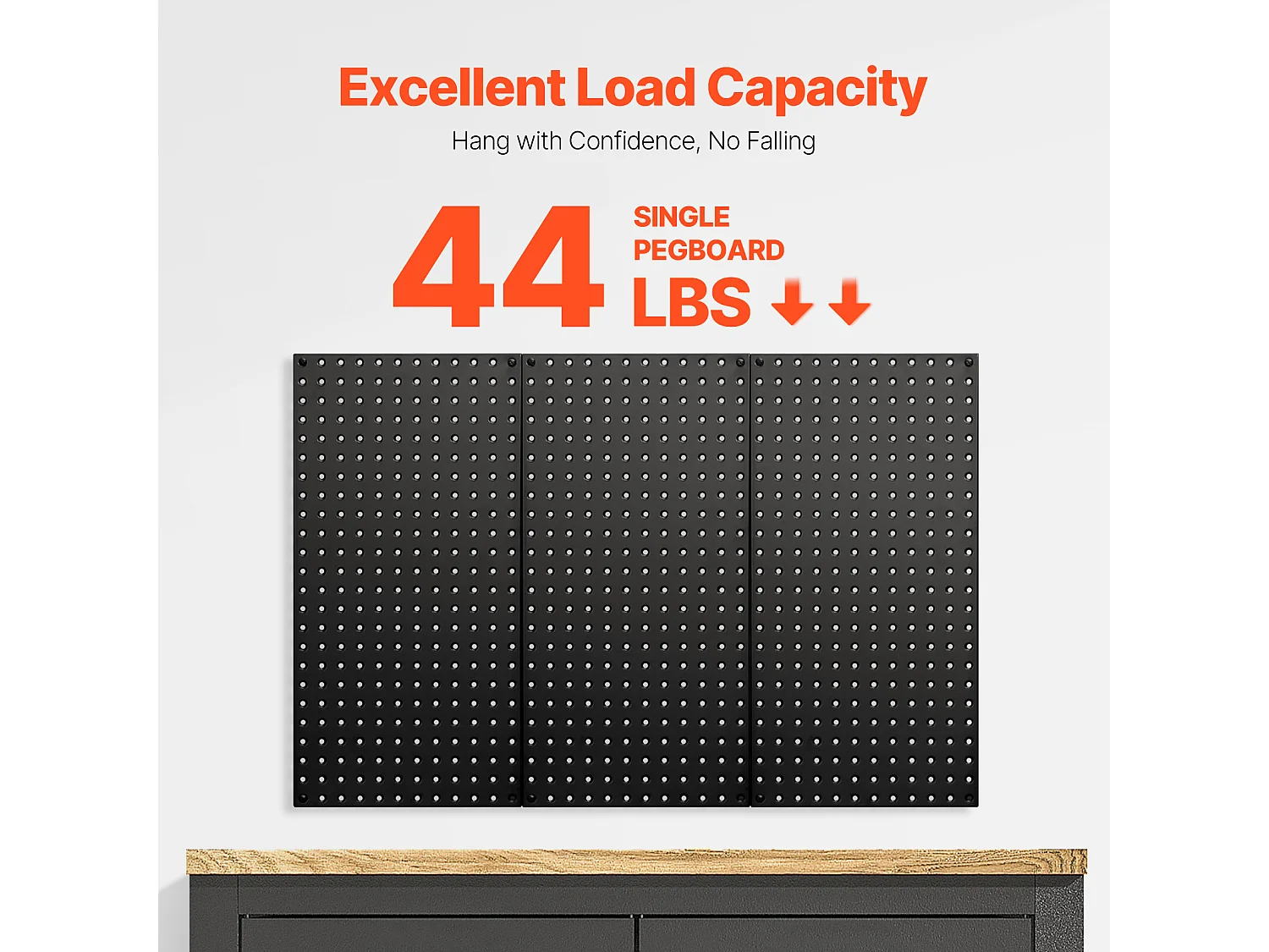 Panneaux Perforés en Métal SucceBuy, 3 Panneaux, 609,6x304,8 mm, pour Outils de Garage