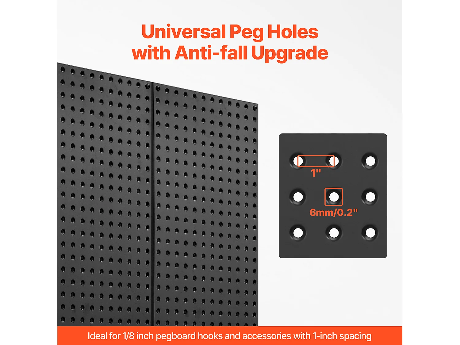 Panneaux Perforés en Métal SucceBuy, 3 Panneaux, 609,6x304,8 mm, pour Outils de Garage