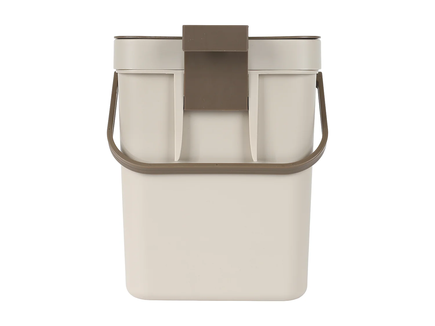 Poubelle A Compost En Plastique Avec Accroche Beige, Marron