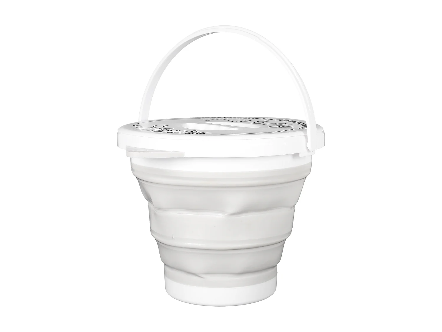 Seau A Compost Pliable Avec Anse Et Couvercle Gris, Blanc