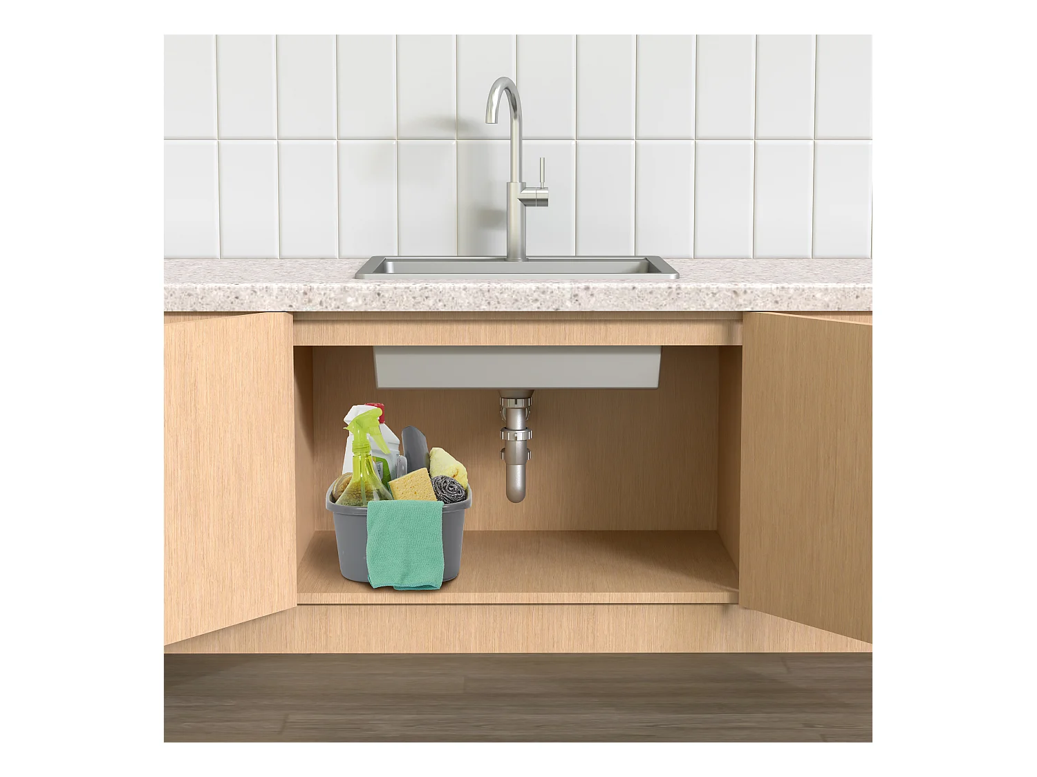 Bac de Rangement 40x25x19cm Gris - Boîte de Rangement