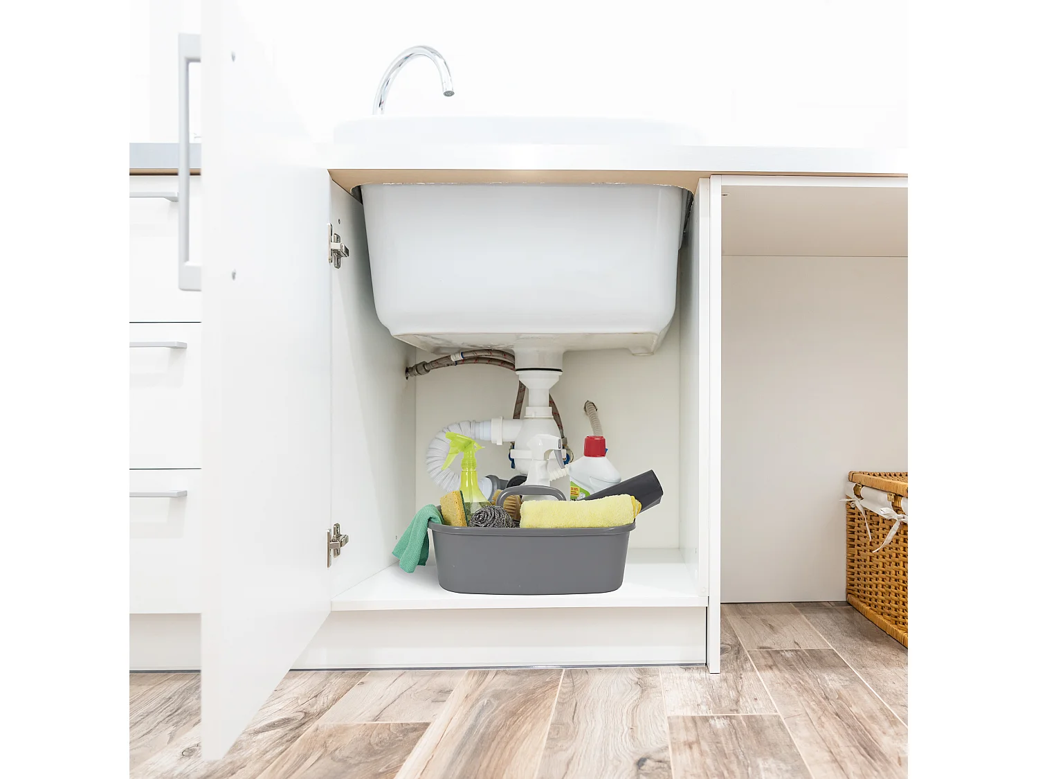 Bac de Rangement 40x25x19cm Gris - Boîte de Rangement