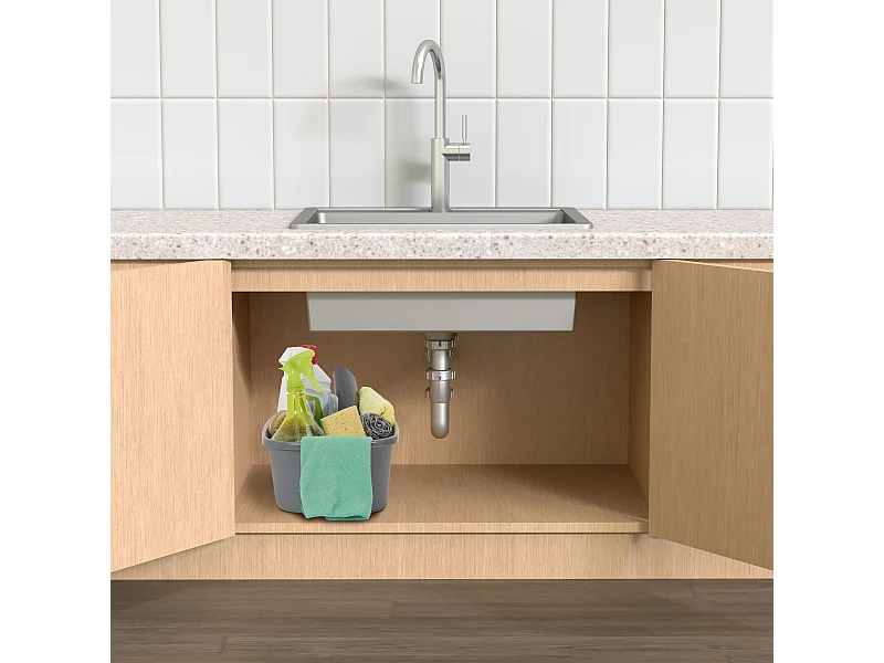 Bac de Rangement 40x25x19cm Gris - Boîte de Rangement