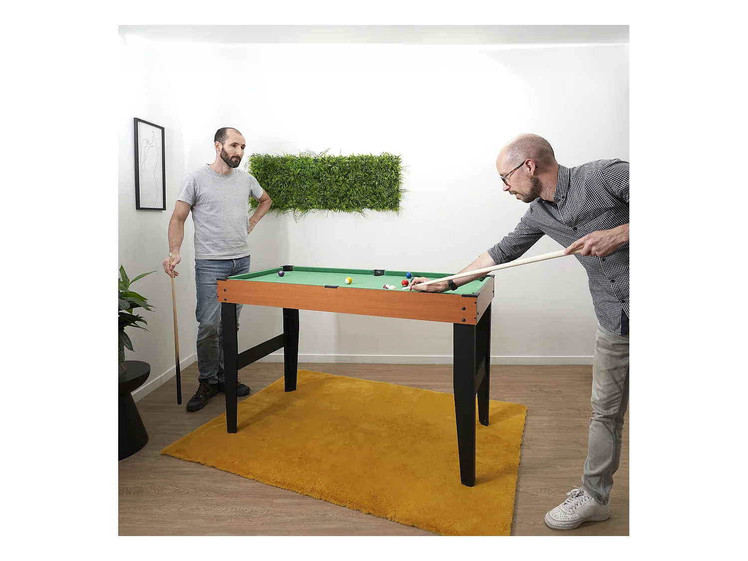 Table De Billard Marron, Noir, Vert