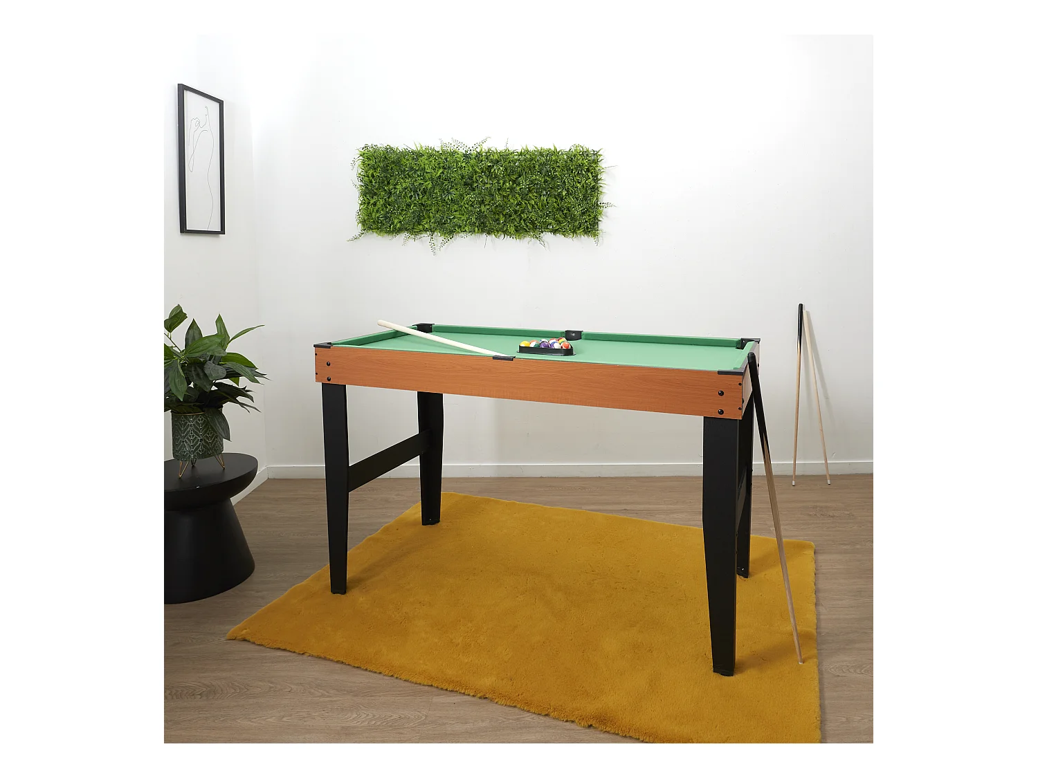 Table De Billard Marron, Noir, Vert