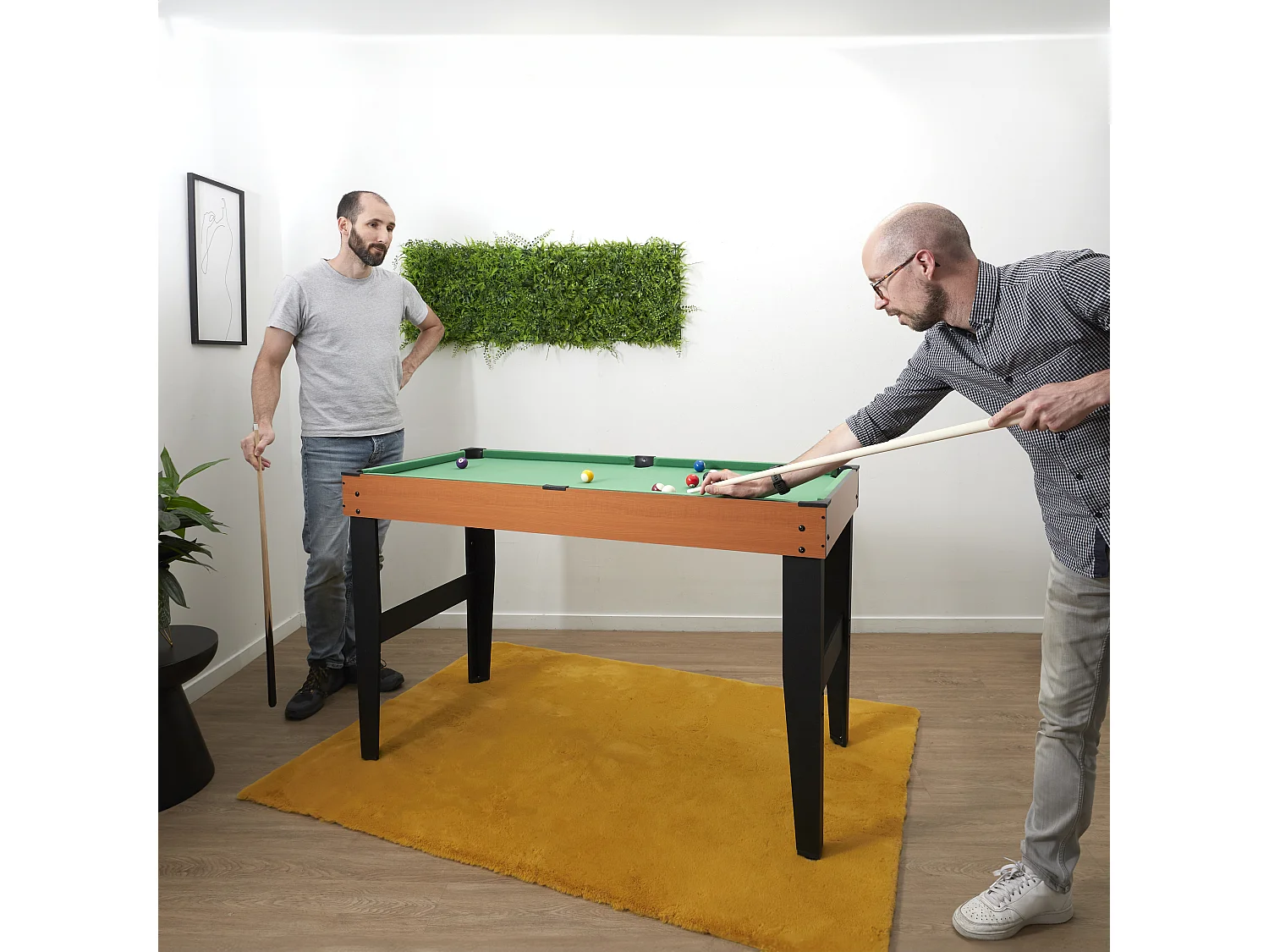 Table De Billard Marron, Noir, Vert