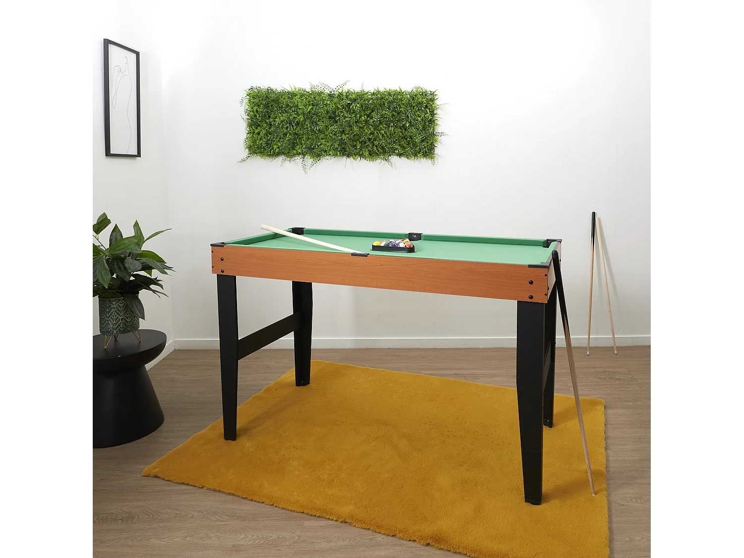 Table De Billard Marron, Noir, Vert
