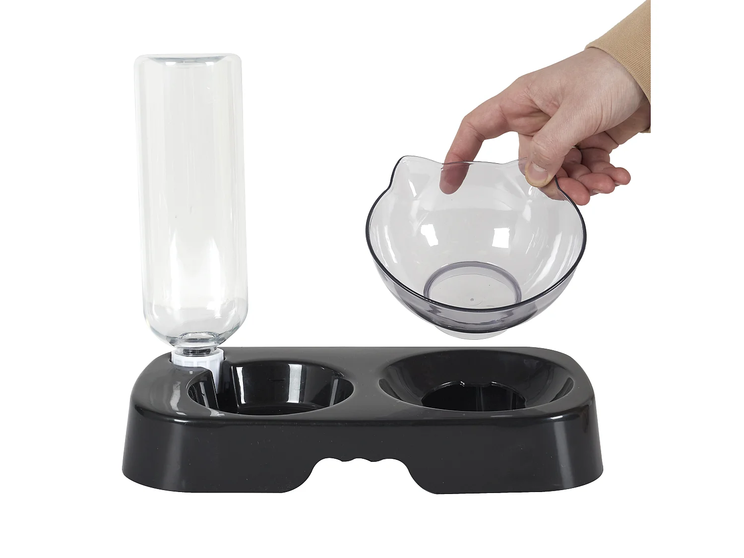 Gamelle Et Distributeur Eau Pour Animaux Noir