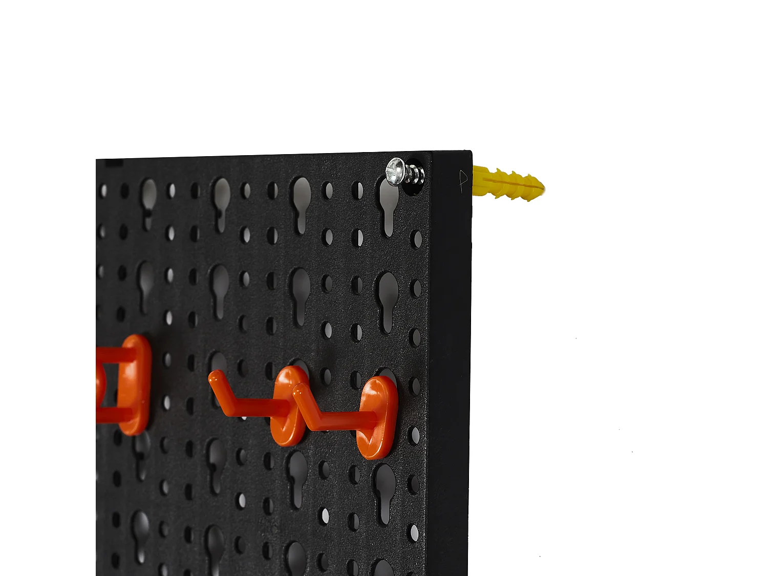 Panneau Mural Rangement Outils 12 Accroches M12 Noir en Plastique