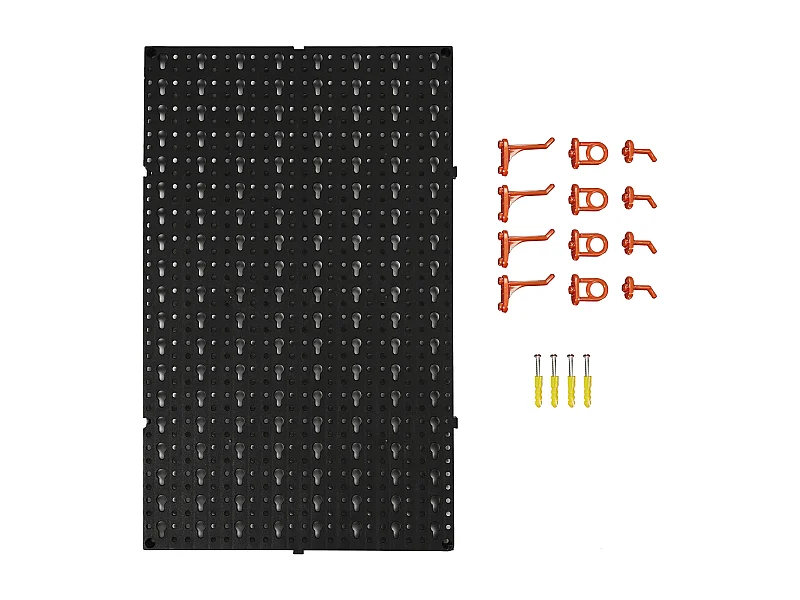 Panneau Mural Rangement Outils 12 Accroches M12 Noir en Plastique