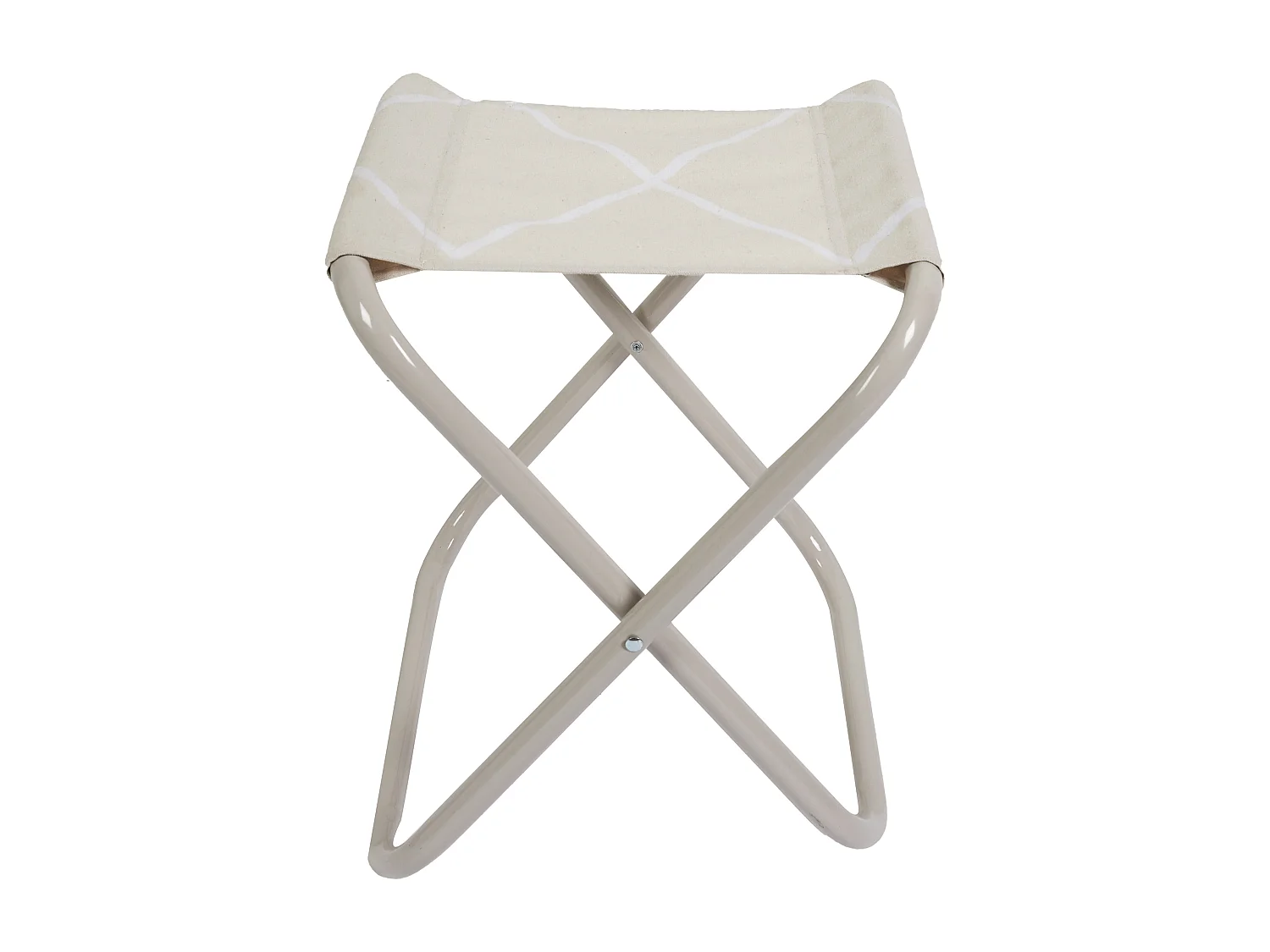 Tabouret Pliant Terre Inconnue Beige A Carreaux - Lot De 6 Blanc, Beige