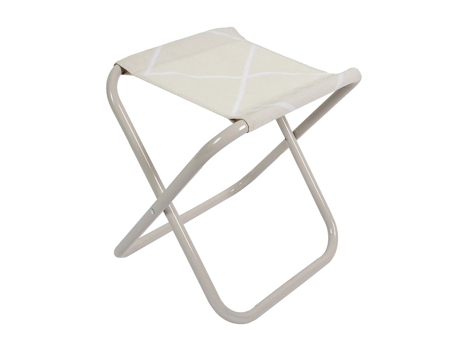 Tabouret Pliant Terre Inconnue Beige A Carreaux - Lot De 6 Blanc, Beige