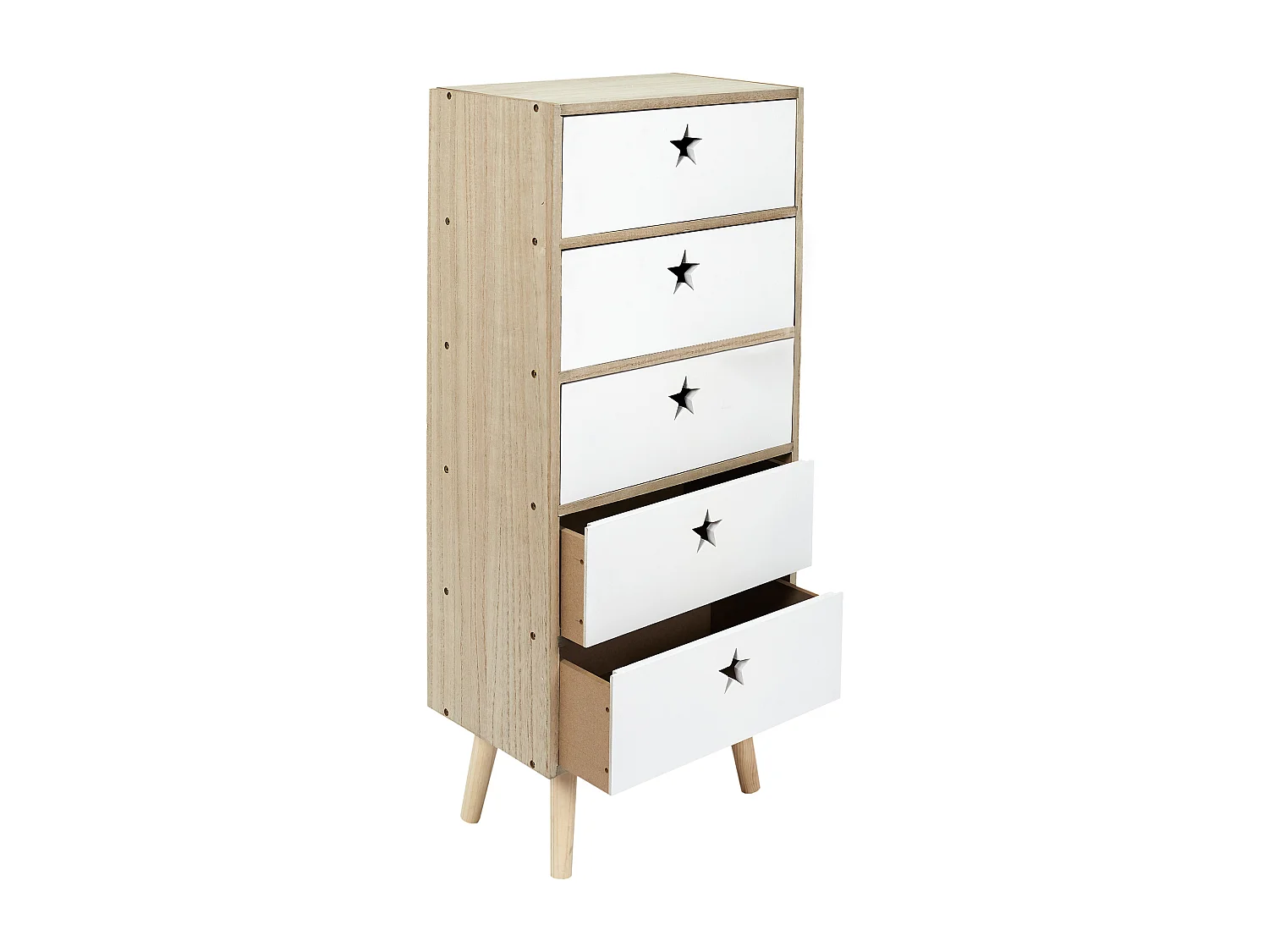 Chiffonnier Like A Star Blanc Blanc, Beige