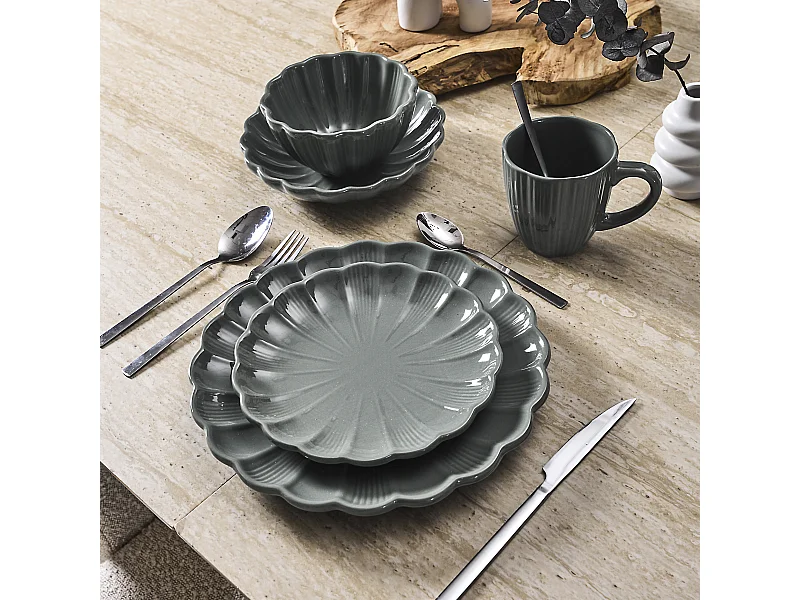 Assiette Creuse Calista Gris D20cm Gris