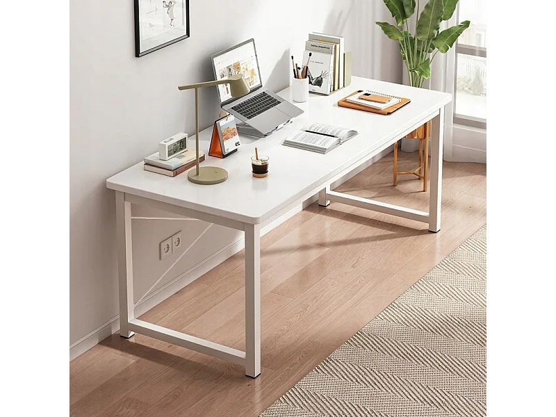 Weißer Industrieller Computertisch 120 cm für Jugendliche - Schule - Modernes Design