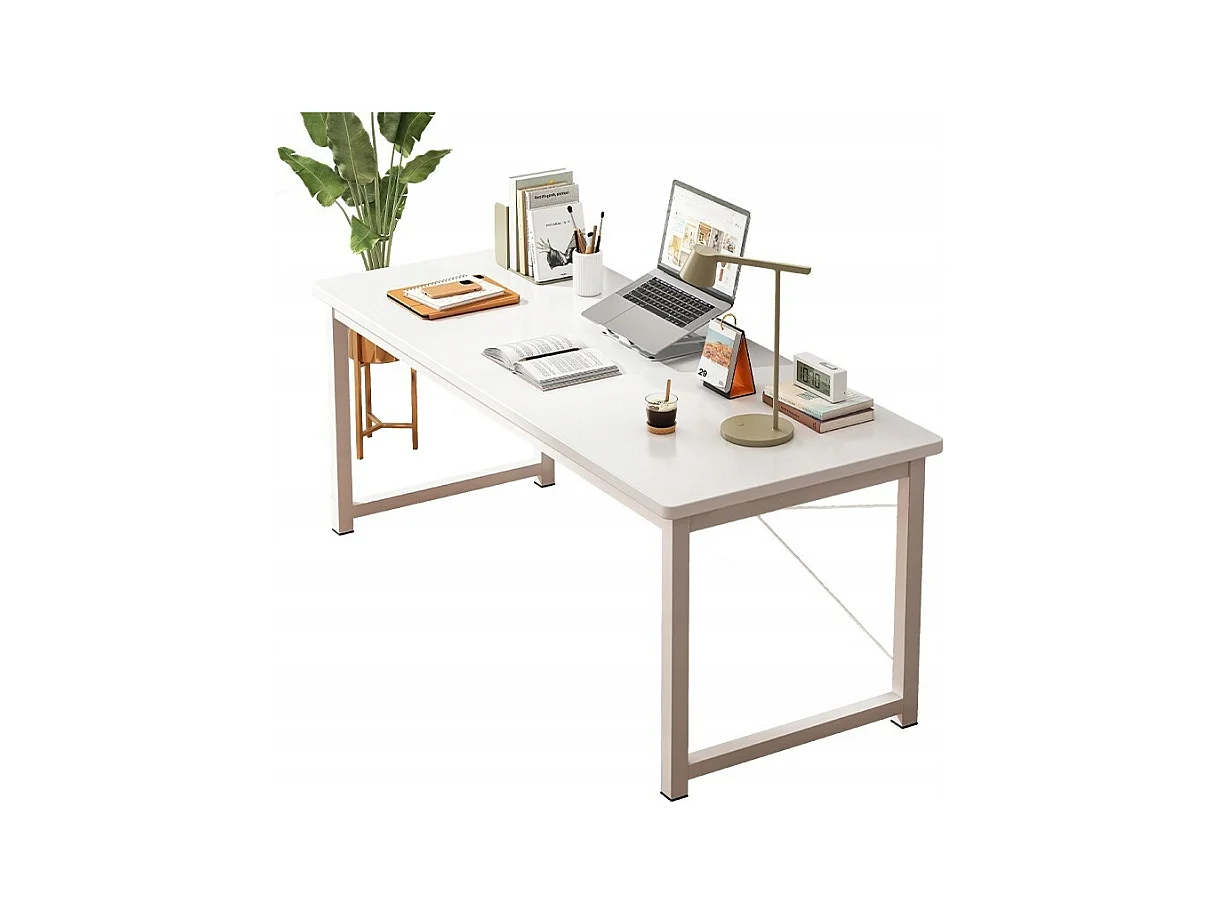 Weißer Industrieller Computertisch 120 cm für Jugendliche - Schule - Modernes Design