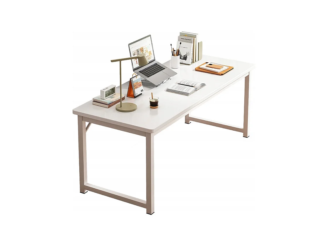 Weißer Industrieller Computertisch 120 cm für Jugendliche - Schule - Modernes Design