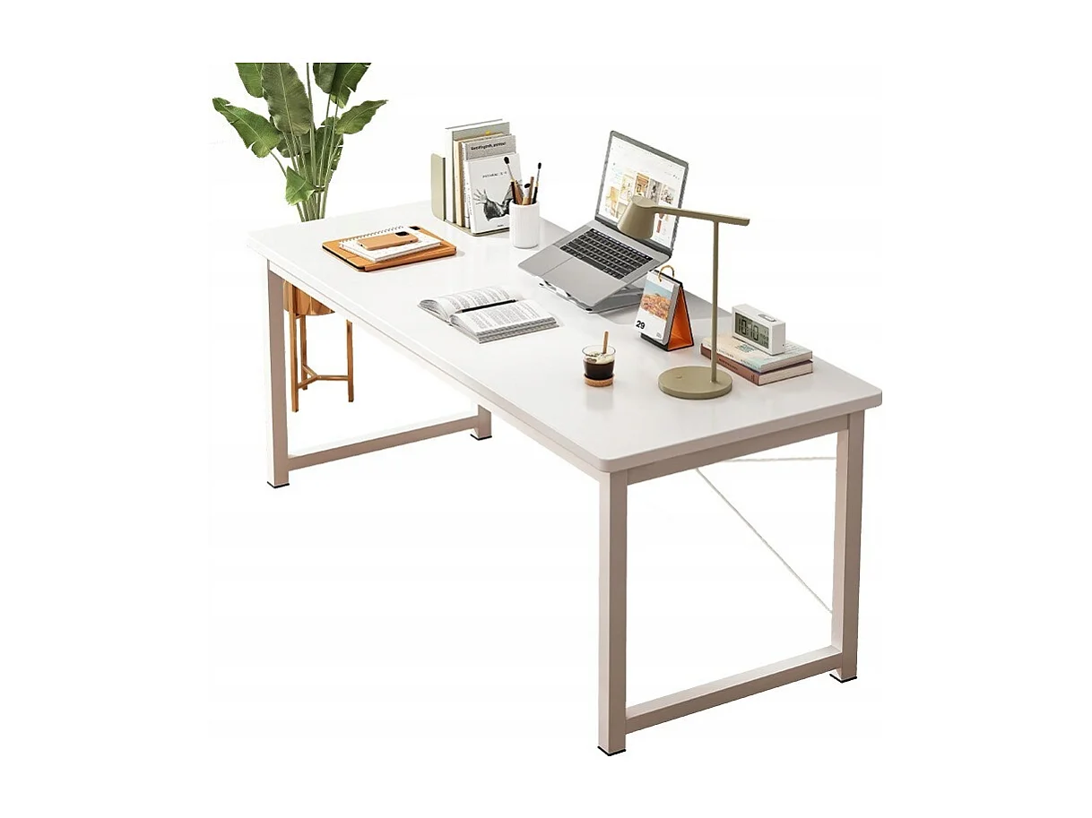 Weißer Industrieller Computertisch 120 cm für Jugendliche - Schule - Modernes Design