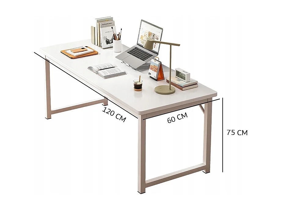 Weißer Industrieller Computertisch 120 cm für Jugendliche - Schule - Modernes Design