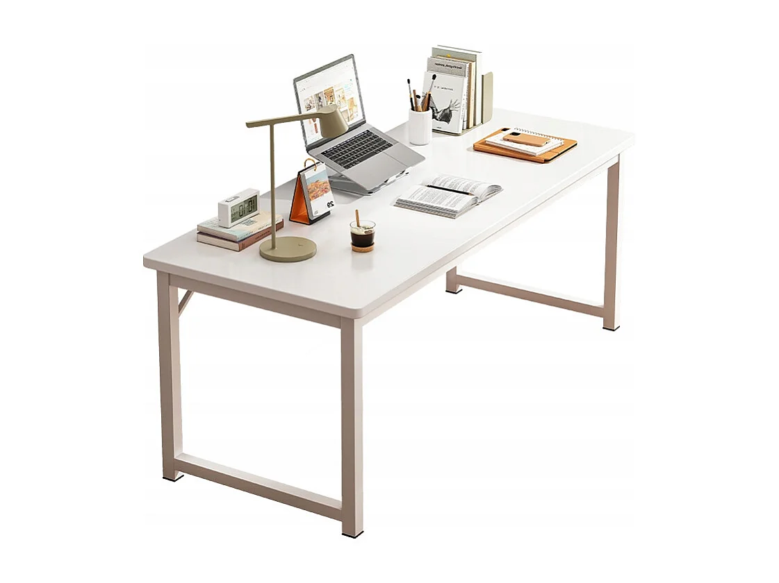 Weißer Industrieller Computertisch 120 cm für Jugendliche - Schule - Modernes Design