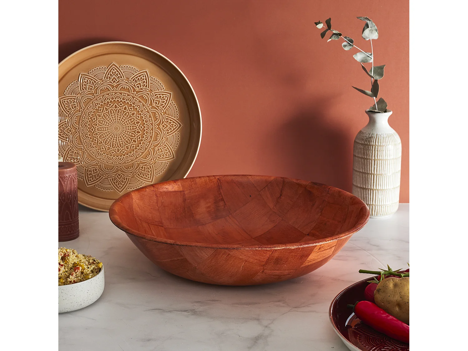 Saladier Couscous D35cm Marron