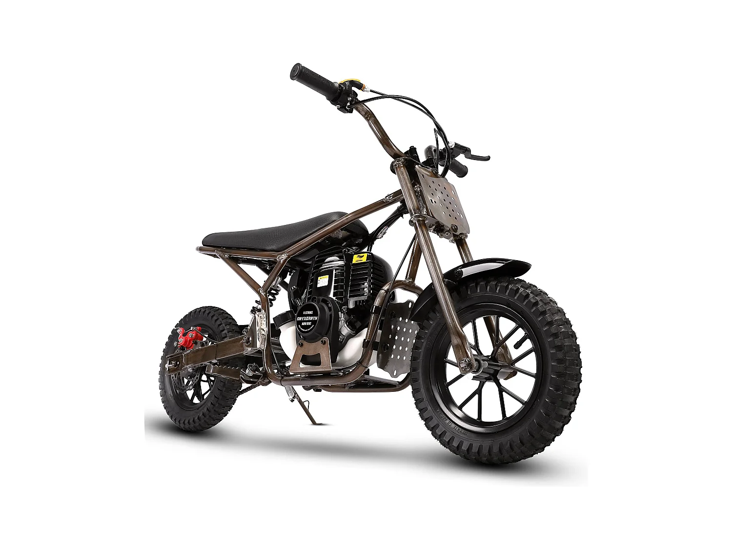 Oryxearth 37.7CC 4-Temps Dirt Bike pour Enfants, Mini Moto à Essence, Transmission Automatique et Démarrage par Traction, Marron