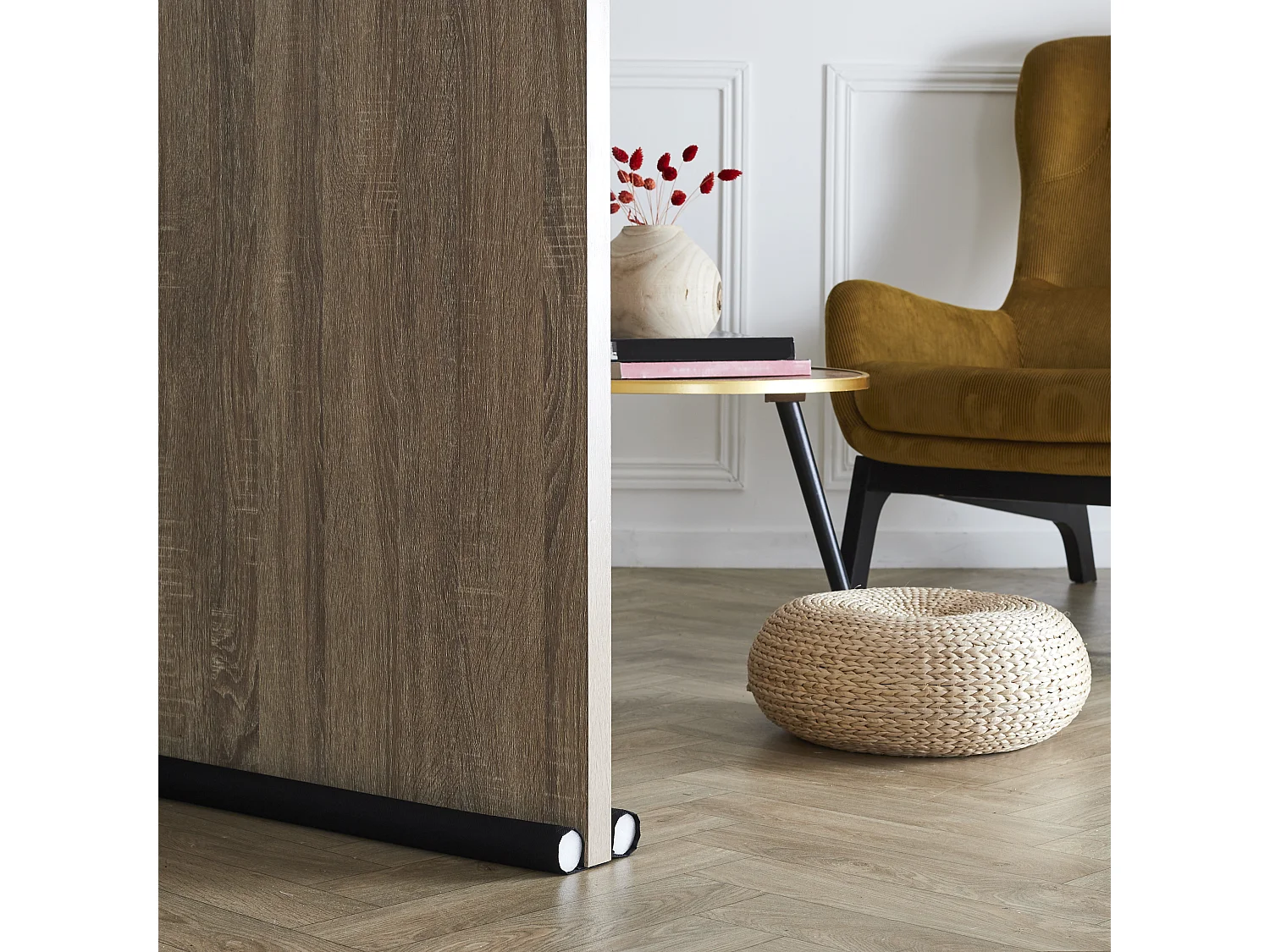 Boudin de Porte Découpable Déhoussable Lavable M24 Noir 90cm