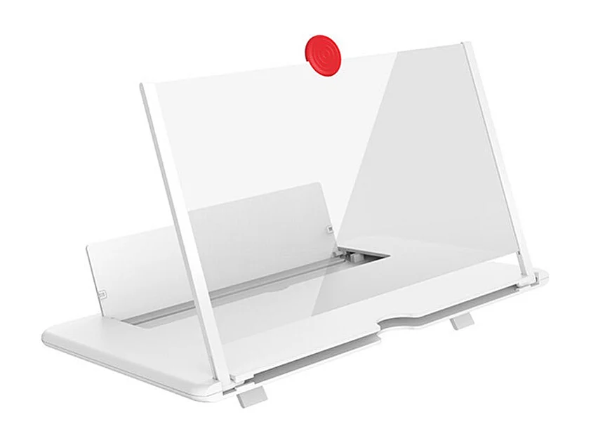 Loupe d'écran pour téléphone portable 12 pouces - Loupe d'écran pliable pour tous smartphones - Cadeau - Blanc