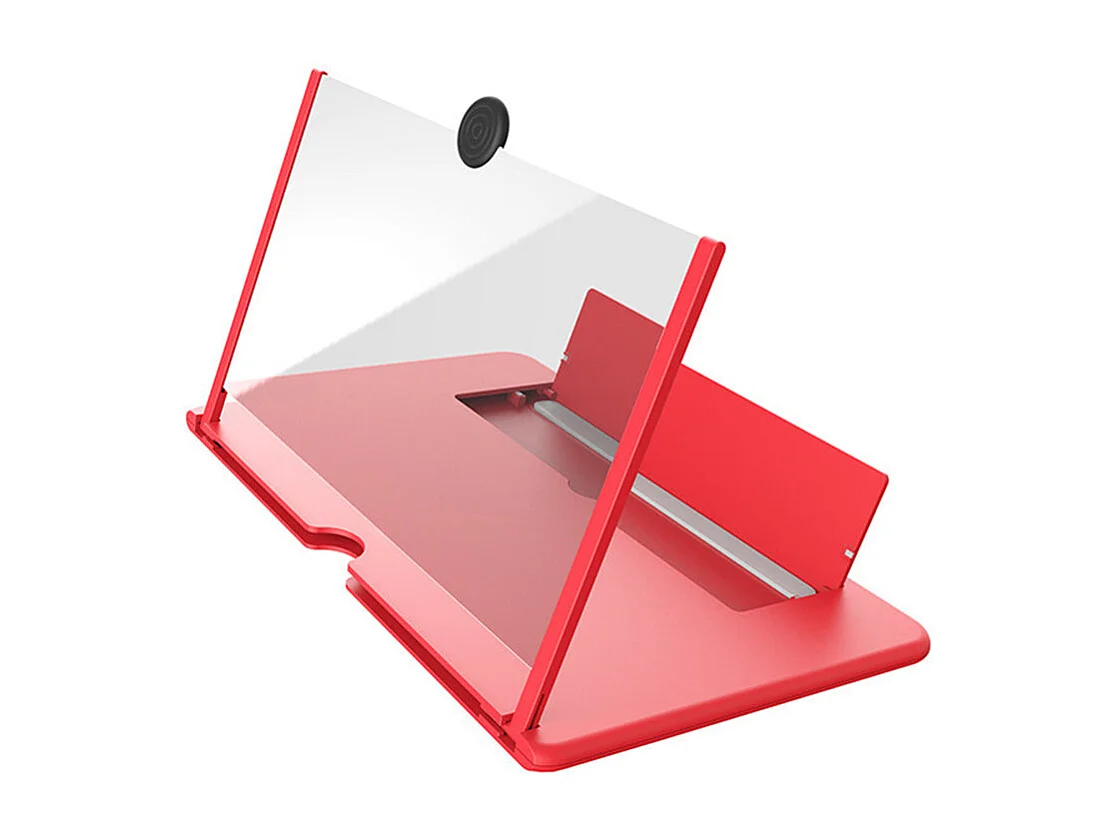Lupa de pantalla para celular de 12 pulgadas - Lupa de pantalla plegable para todos los teléfonos inteligentes - Regalo - Rojo
