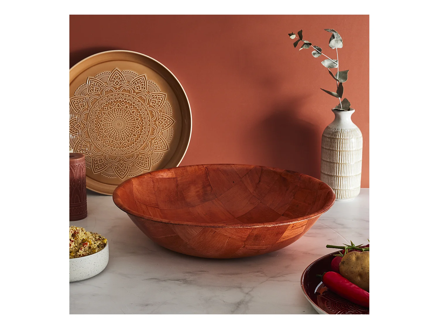 Saladier Couscous D45cm Marron