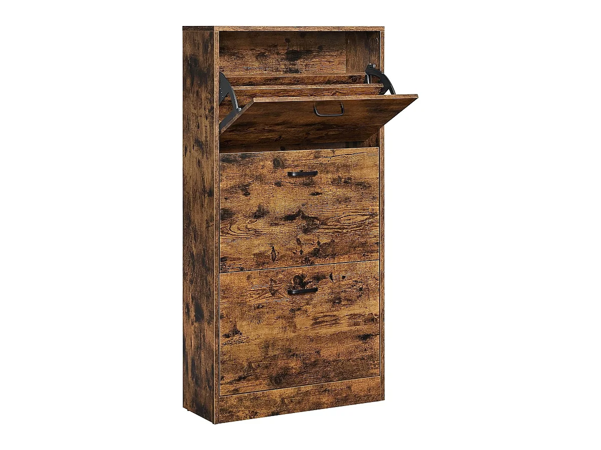 Schoenenkast met 3 vakken, opbergkast, woonkamer, slaapkamer, 60 x 24 x 120 cm (l x b x h), vintage