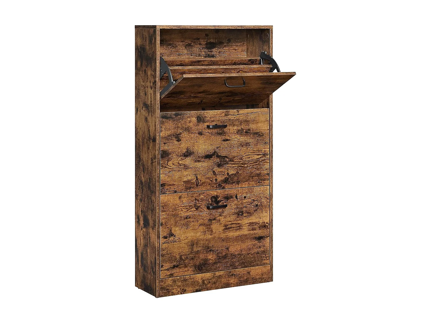 Schoenenkast met 3 vakken, opbergkast, woonkamer, slaapkamer, 60 x 24 x 120 cm (l x b x h), vintage