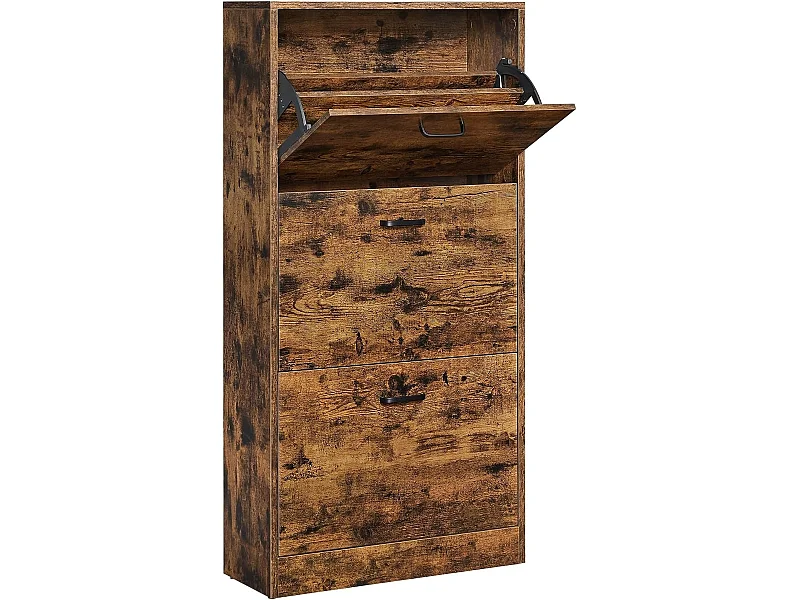 Schoenenkast met 3 vakken, opbergkast, woonkamer, slaapkamer, 60 x 24 x 120 cm (l x b x h), vintage