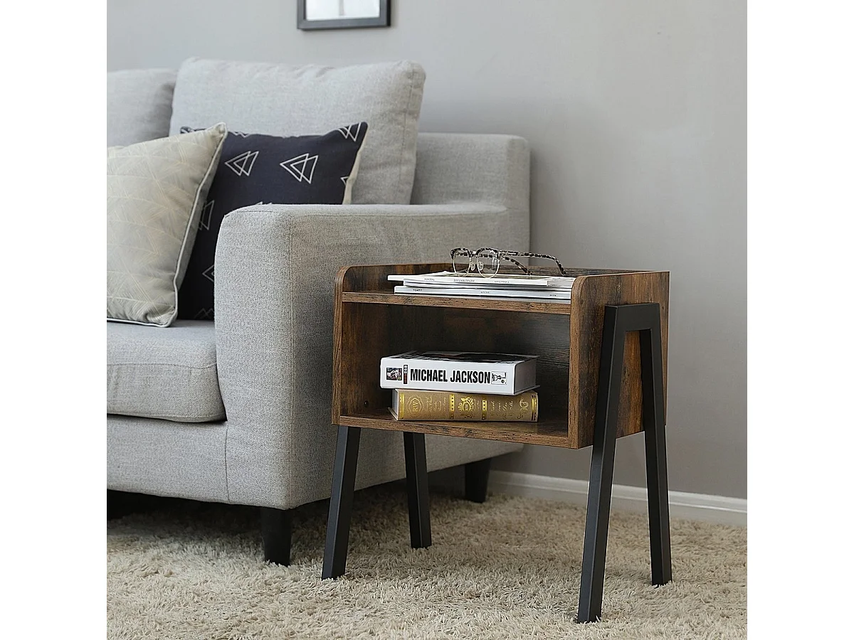 Bobbel home - Vintage - Houten Nachtkastje - Industrieel