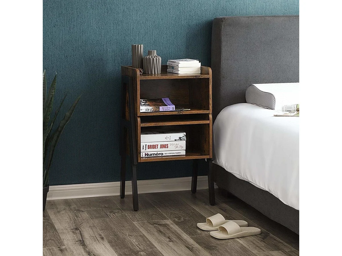 Bobbel home - Vintage - Houten Nachtkastje - Industrieel