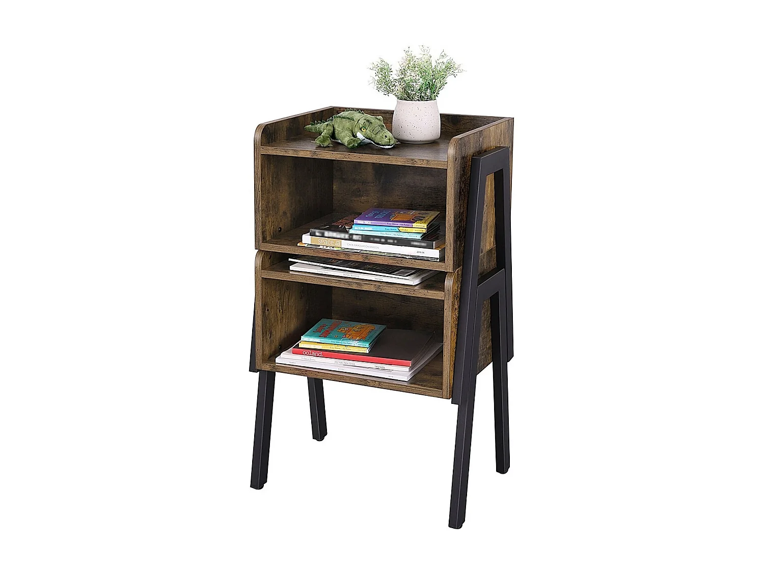 Bobbel home - Vintage - Houten Nachtkastje - Industrieel