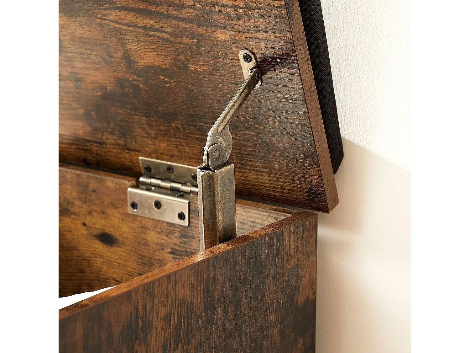 Bobbel Home Opbergkist - Schoenbank - Zitkist  - Vintage - Grijs - Bewerkt Hout - 76 x 40 x 48 cm