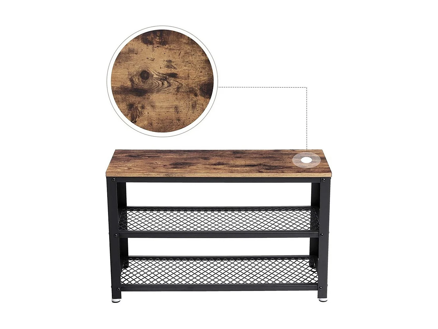 Bobbel Home - Schoenenrek Voor 9 Paar Schoenen - industrieel - staal/hout