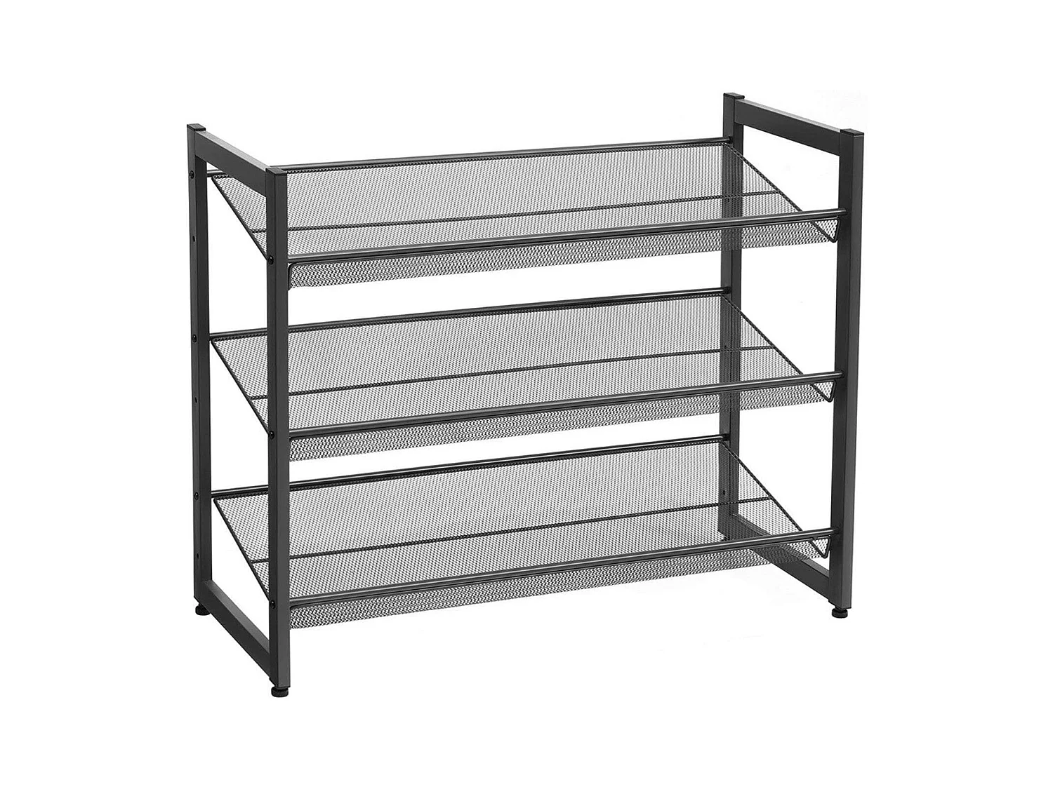 Stapelbaar 3 Laags Schoenenrek - 12 Paar Schoenen - Verstelbare Legplank - Zwart