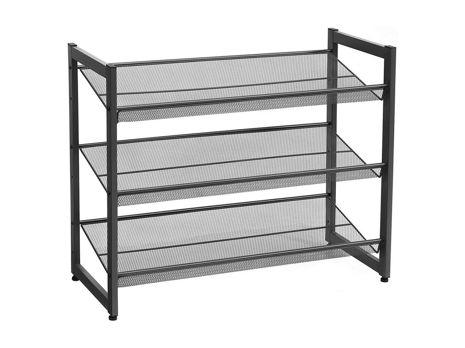 Stapelbaar 3 Laags Schoenenrek - 12 Paar Schoenen - Verstelbare Legplank - Zwart