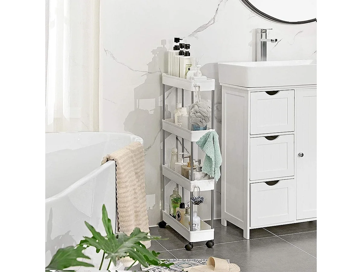 Keuken trolley met 4 etages - Wit