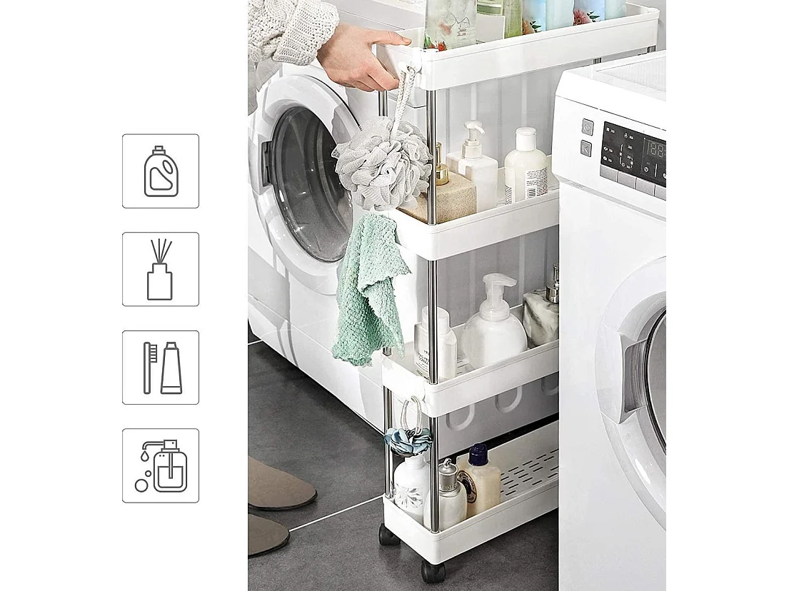 Keuken trolley met 4 etages - Wit