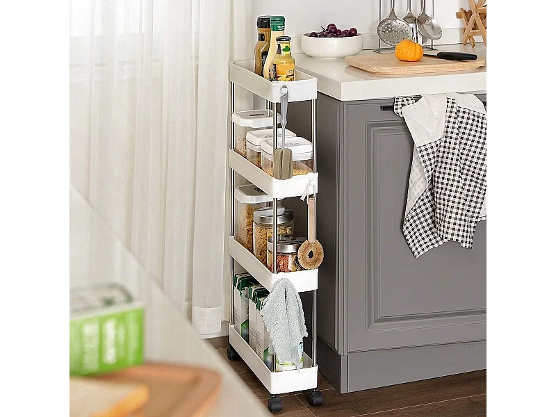 Keuken trolley met 4 etages - Wit