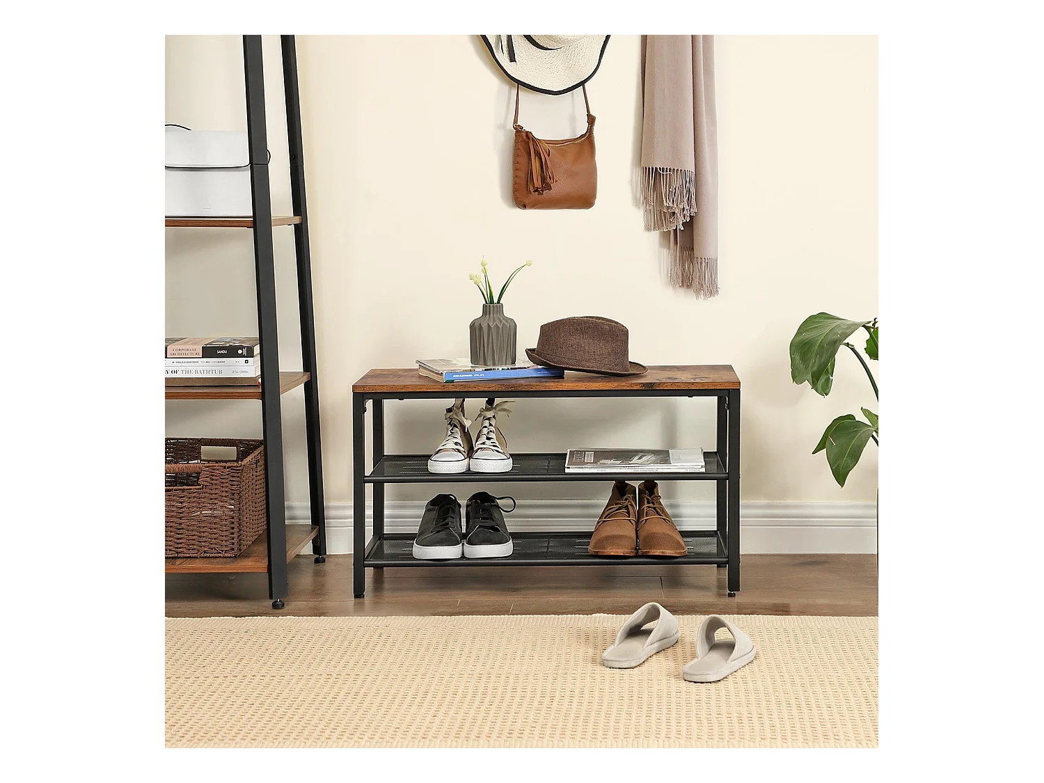 Bobbel Home Schoenenkast Met Zitje - 80 x 30 x 44.5 cm